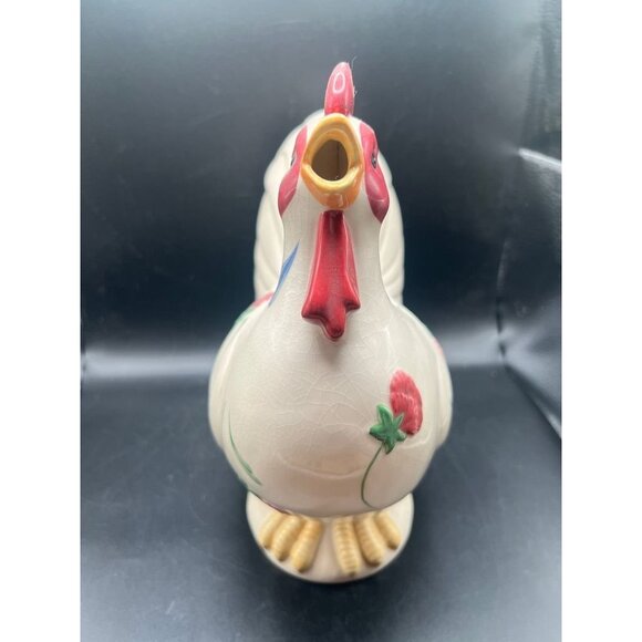 Lenox Ceramic Poppies On Blue Pitcher 10" Tall - Picture 3 of 8